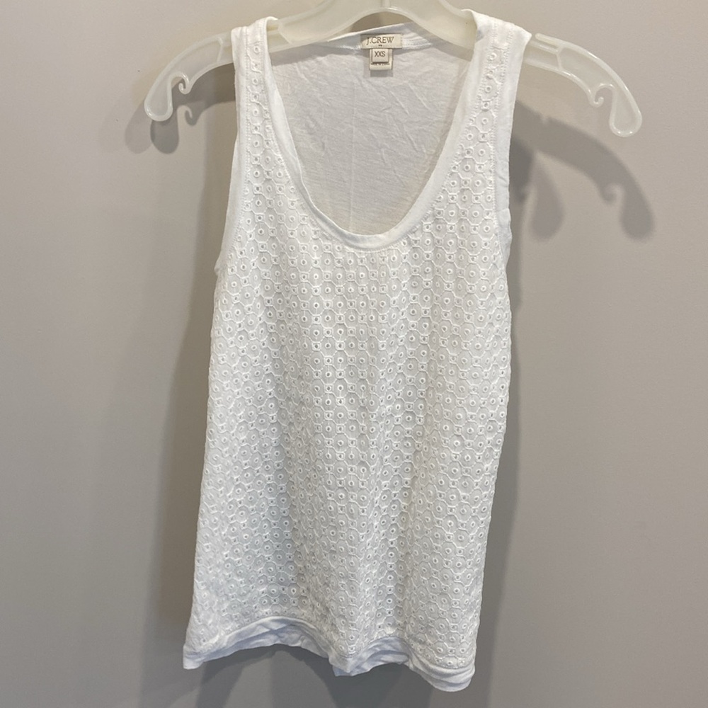 J Crew white eyelet tank top (xxs, but fits larger)